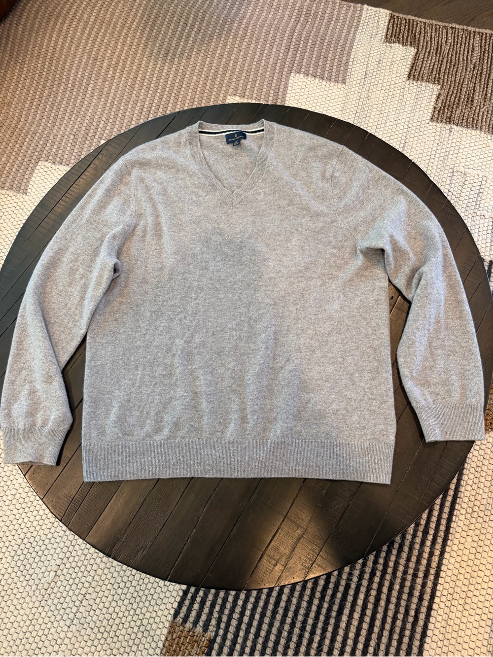 🔥Brooks Brothers Mens Cashmere Sweater Gray Heather Size XL Scotland MINT